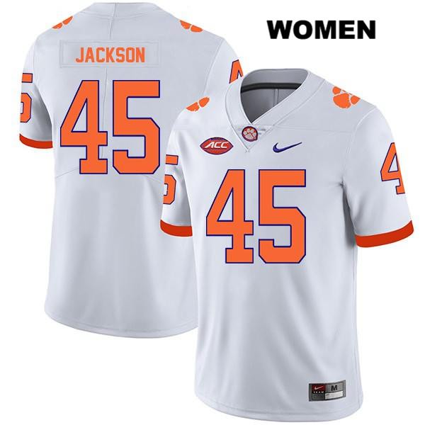 Women's Clemson Tigers #45 Josh Jackson Stitched White Legend Authentic Nike NCAA College Football Jersey EDS1546ZA